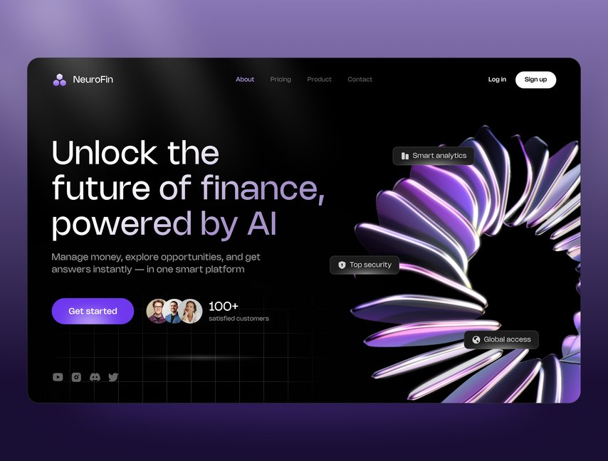 NeuroFin AI finance landing concept
